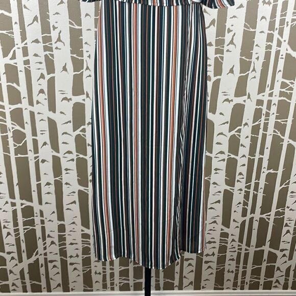 Forever 21 Contemporary Striped Wrap Midi Dress S - Picture 5 of 9